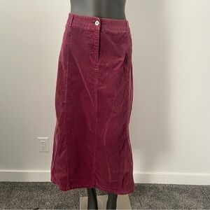 Mac & jac burgundy wine corduroy maxi skirt 14